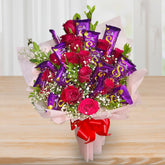 12 Red Roses 12 Silk Chocolate Combo
